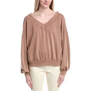 Labiz Womens  V Neck Pullover, Brown